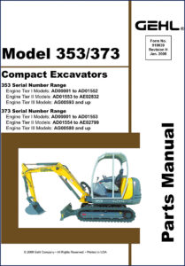 gehl 353, 373 2009 parts catalog, gehl parts catalog, gehl 353,