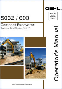 gehl 503z, 603 2011 operators manual, gehl manual, gehl 503z,