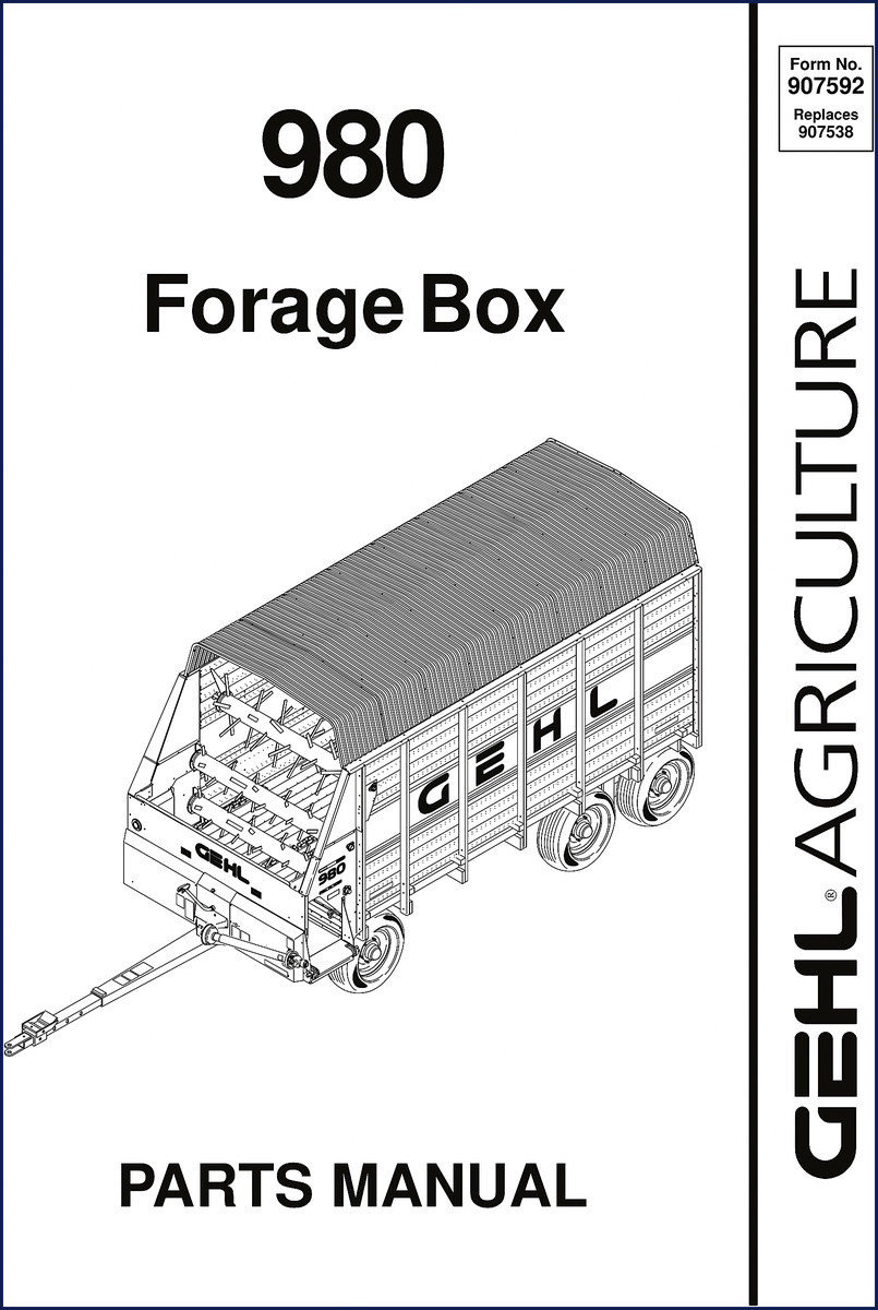 gehl 980 parts catalog oem factory manual, gehl parts catalog, gehl 980