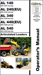 gehl al 140 to al 540 operators manual, gehl manual, gehl al
