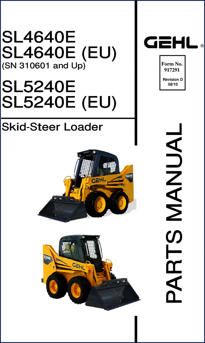 gehl sl4640e sl5240e 2010 parts catalog oem factory, gehl parts catalog, gehl sl4640e