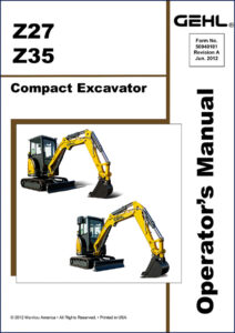 gehl z27, z35 2012 operators manual, gehl manual, gehl z27,