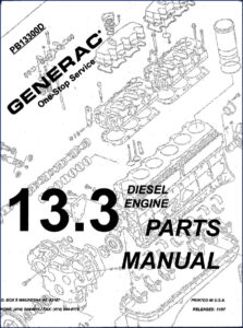 generac 13.3 1997 parts catalog, generac parts catalog, generac 13.3