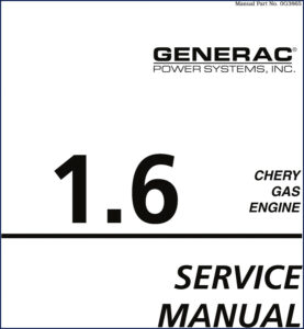 generac 1.6 service manual, generac service manual, generac 1.6