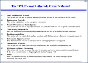 1998 silverado user manual, general motors manual, general motors silverado
