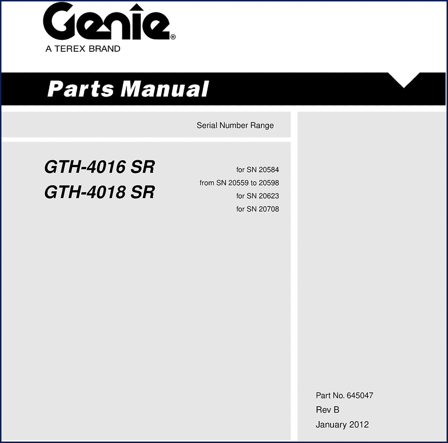 genie gth, genie manual