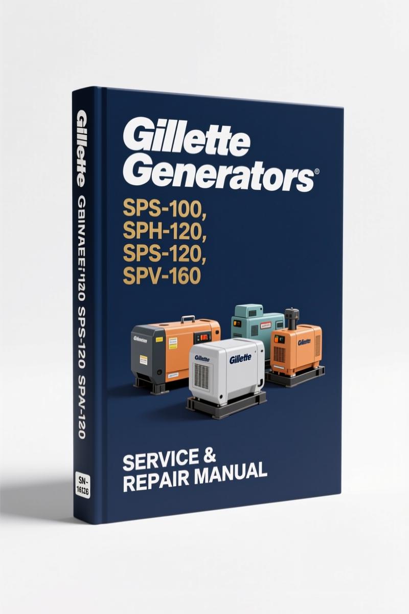 Gillette Generators SPS-100 installation manual cover showing generator set and model numbers