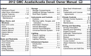 gmc acadia acadia denali 2011 user manual, gmc manual, gmc acadia