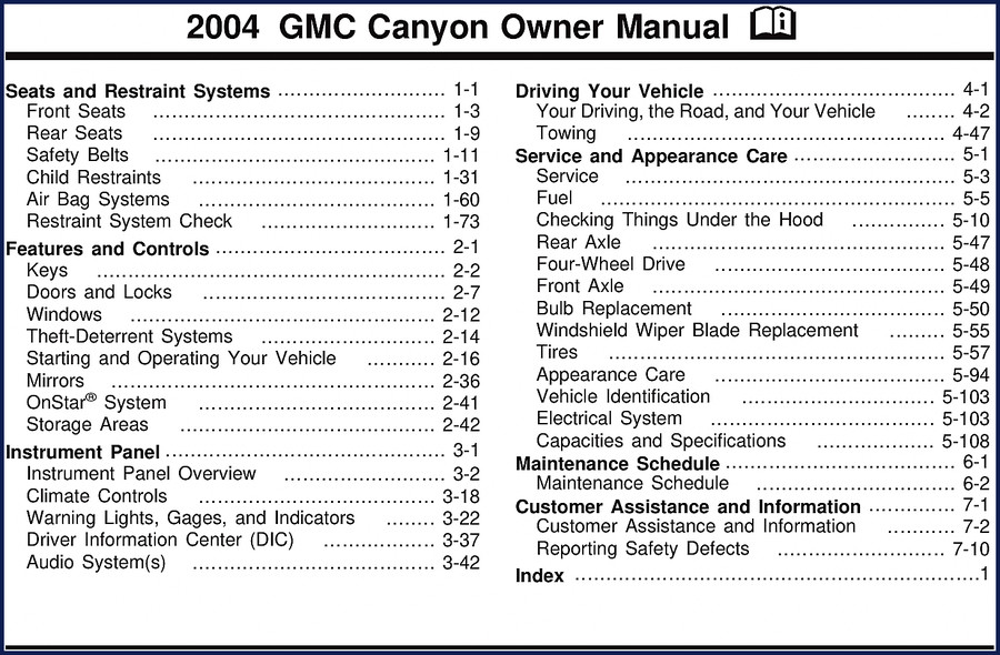 gmc canyon 2003 user manual, gmc manual, gmc canyon