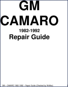 gmdat camaro repair manual (1982, gmdat repair manual, gmdat camaro