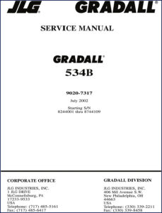 gradall 534b & 534 2002 service manual, gradall service manual, gradall 534b