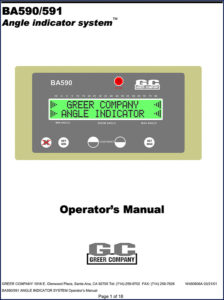 greer ba590, ba591 2001 operators manual, greer manual, greer ba590,