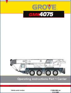 grove gmk4075 2003 operators manual, grove manual, grove gmk4075