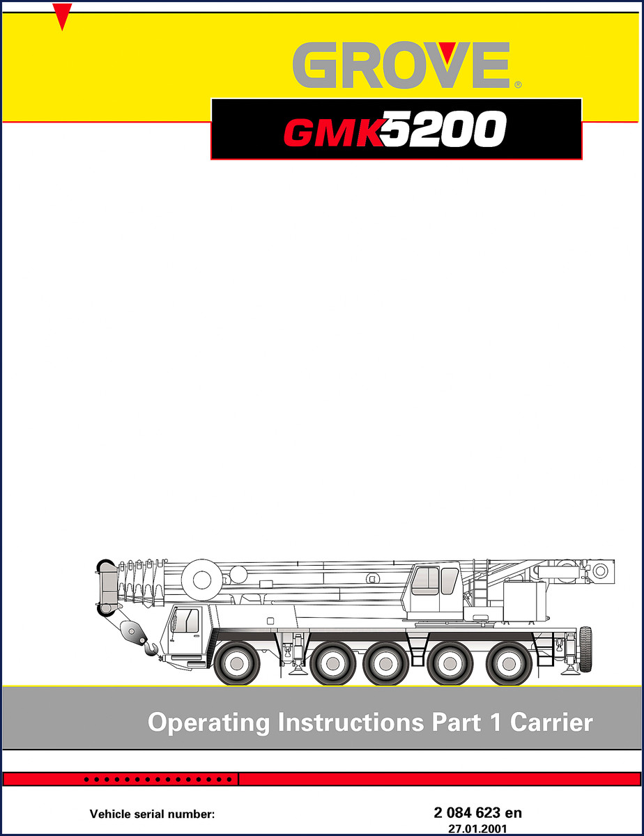 grove gmk5200 2001 operators manual, grove manual, grove gmk5200