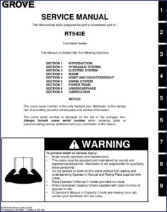 grove rt540e 2007 service manual, grove service manual, grove rt540e