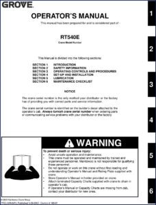 grove rt540e 2007 operators manual, grove manual, grove rt540e