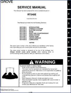 grove rt540e 2008 service manual, grove service manual, grove rt540e