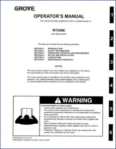 grove rt540e 2007 operators manual, grove manual, grove rt540e