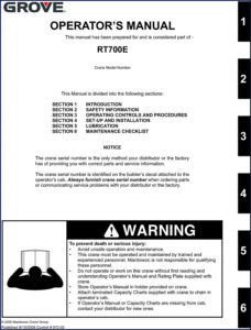 grove rt700e 2006 operators manual, grove manual, grove rt700e