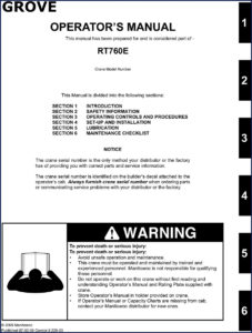 grove rt760e 2009 operators manual, grove manual, grove rt760e