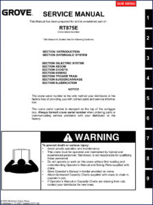 grove rt875e 2007 service manual, grove service manual, grove rt875e