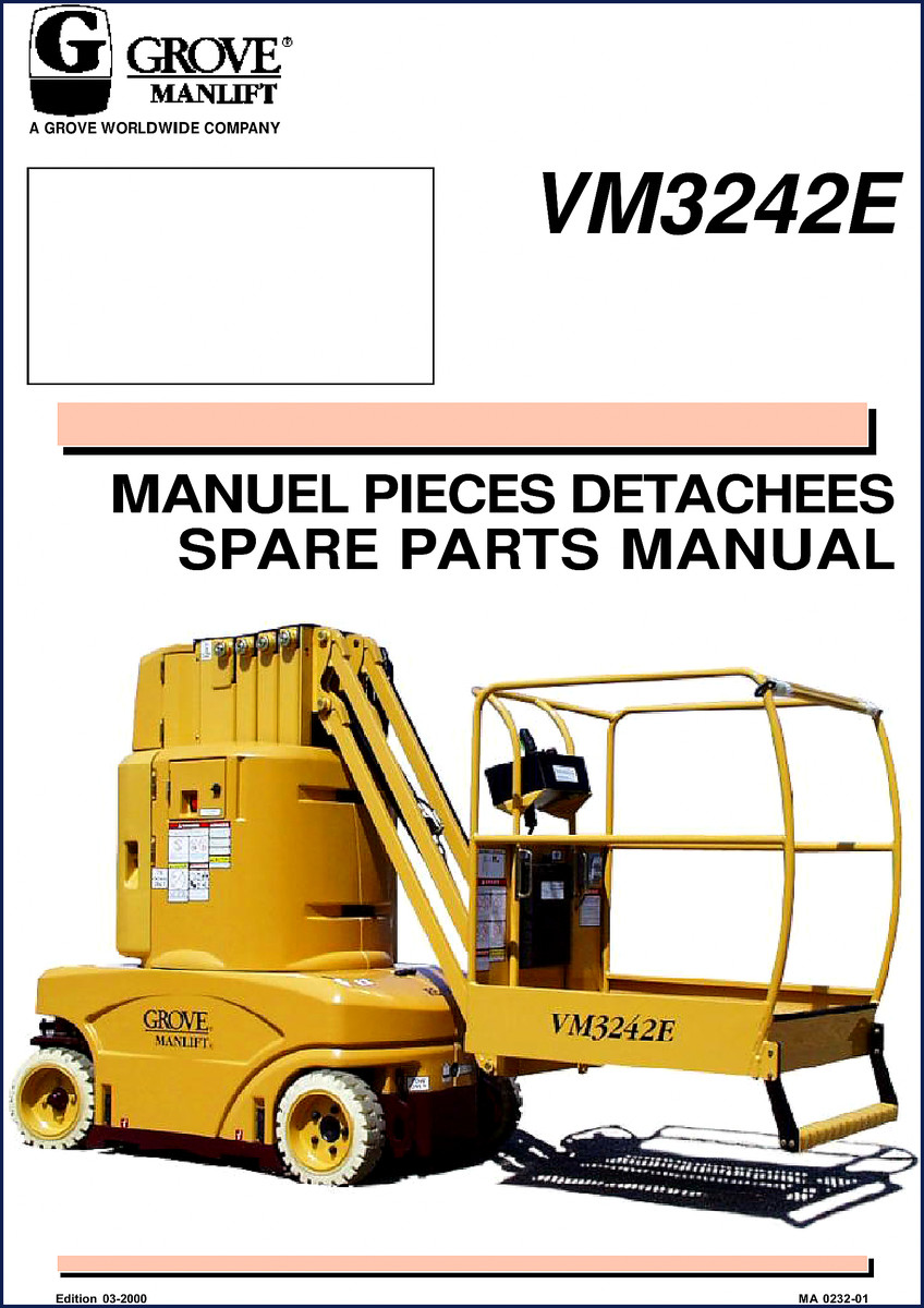 grove vm3242e 2000 parts catalog, grove parts catalog, grove vm3242e