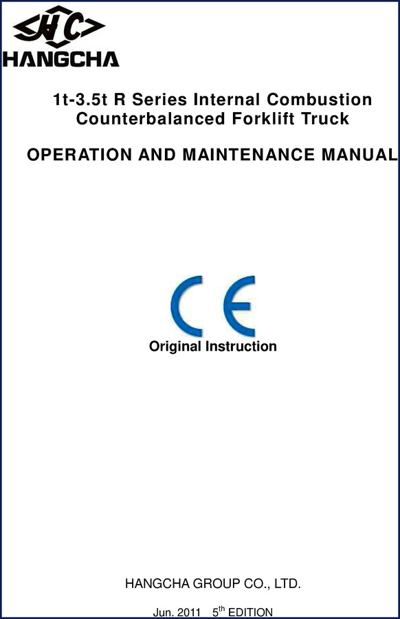 hangcha r series 2011 operators manual, hangcha manual, hangcha r