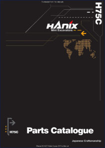 hanix h75c parts catalog, hanix parts catalog, hanix h75c