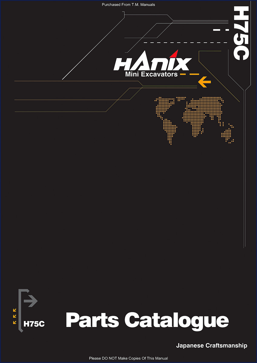 hanix h75c parts catalog, hanix parts catalog, hanix h75c