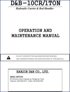 hanjin d&b 10cr operators manual, hanjin d&b manual, hanjin d&b d&b