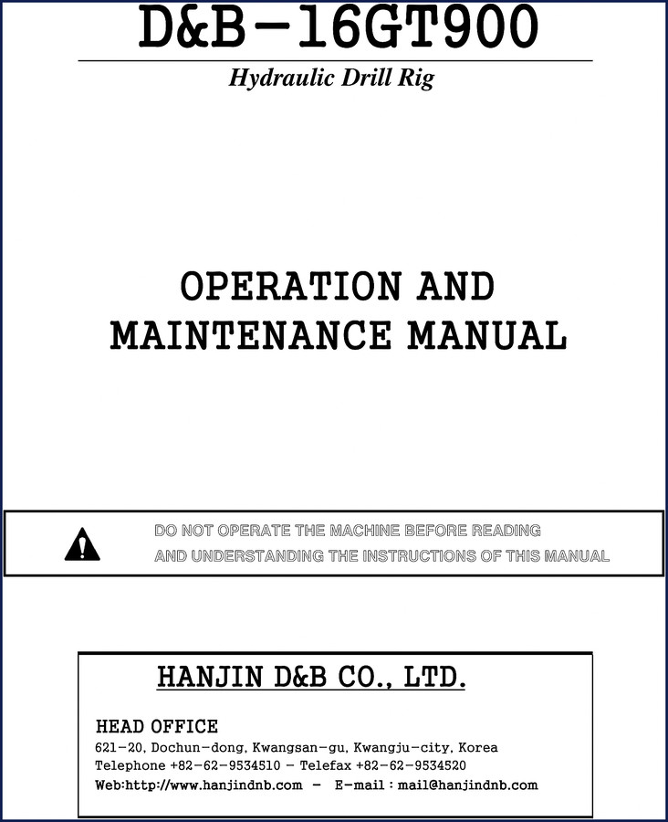 hanjin d&b 16gt900 operators manual, hanjin d&b manual, hanjin d&b d&b