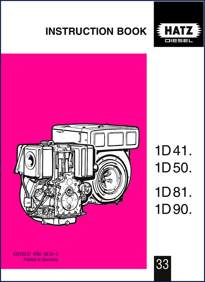 hatz 1d41 1d50 1d81 1d90 operators manual, hatz manual, hatz 1d41