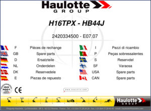 haulotte h16tpx hb44j parts catalog, haulotte parts catalog, haulotte h16tpx
