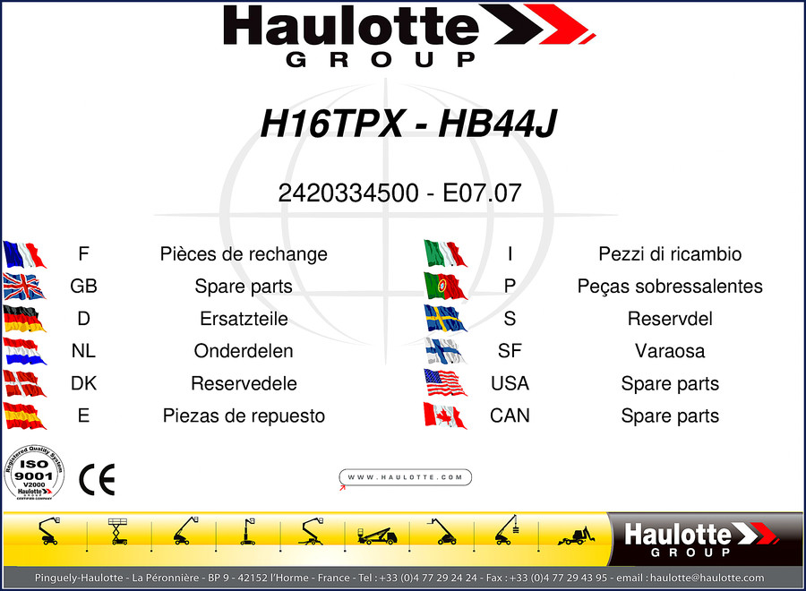 haulotte h16tpx hb44j parts catalog, haulotte parts catalog, haulotte h16tpx