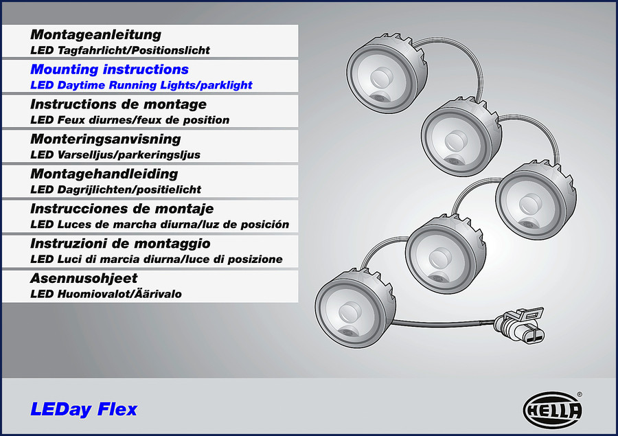 Hella LEDay Flex Installation Manual – 48 Pages of Factory Specs – OEM Service Manual