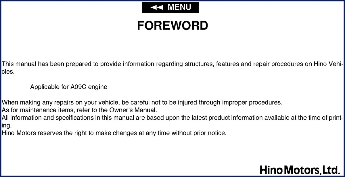 hino a09c workshop manual, hino workshop manual, hino a09c