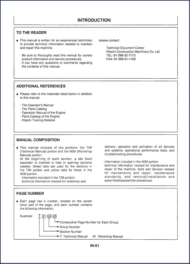 fiat, fiat-hitachi manual