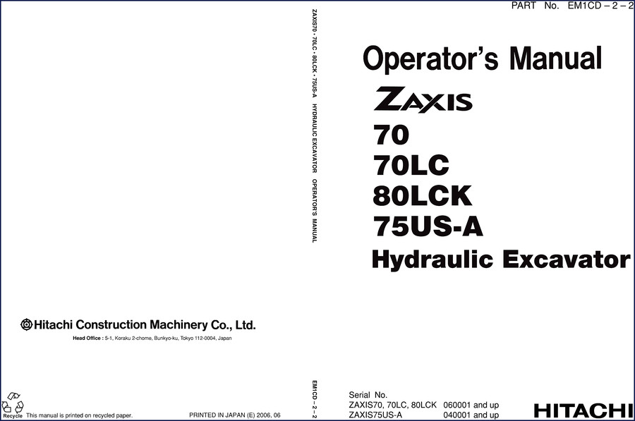 fiat, fiat-hitachi manual
