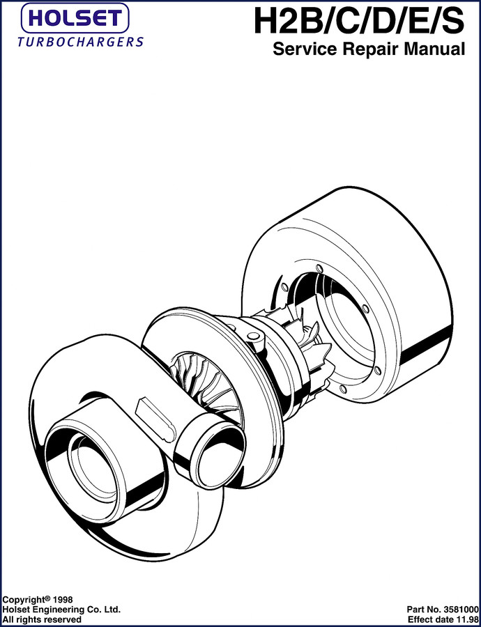 holset h2b, c, d, e, s 1998 repair, holset repair manual, holset h2b,