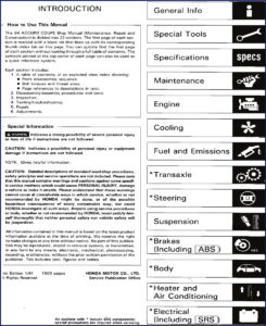 honda accord 1994 service manual, honda service manual, honda accord