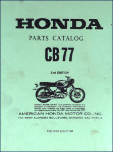 1968 honda cb 77 parts catalog, honda parts catalog, honda honda