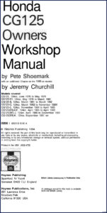honda cg125 workshop manual 1994, honda workshop manual, honda cg125