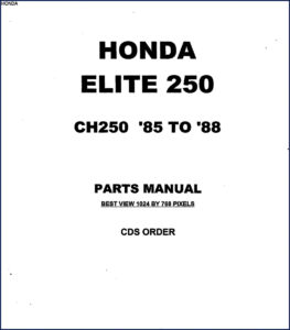 honda elite 250 parts catalog 1985, honda parts catalog, honda elite