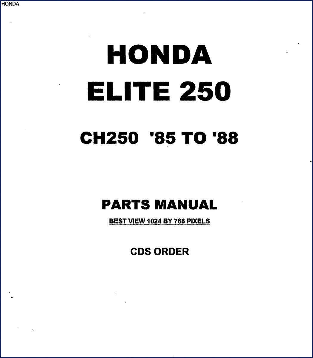 honda elite 250 parts catalog 1985, honda parts catalog, honda elite