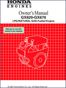 honda gx670 gx620 2007 user manual, honda manual, honda gx670