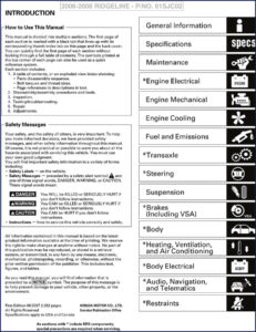honda ridgeline 2002 service manual, honda service manual, honda ridgeline
