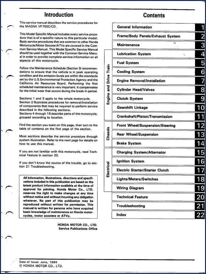 honda vf750c 1994 service manual, honda service manual, honda vf750c