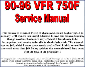 honda vfr 750f service manual, honda service manual, honda vfr