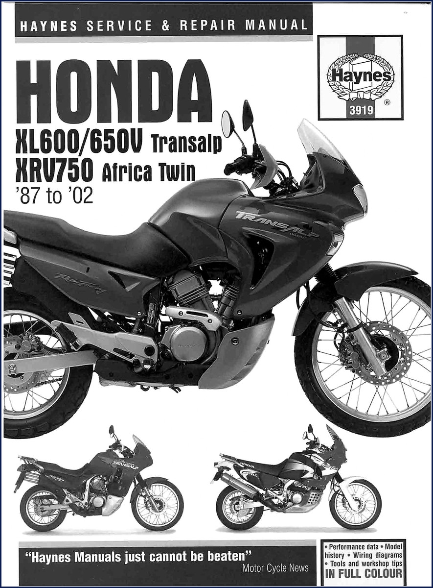 honda xl600v, xl650v, xrv750 service manual (1987, honda service manual, honda xl600v,
