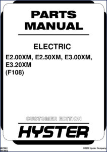 hyster e2.00xm e2.50xm e3.00xm e3.20xm 2002 parts catalog, hyster parts catalog, hyster e2.00xm